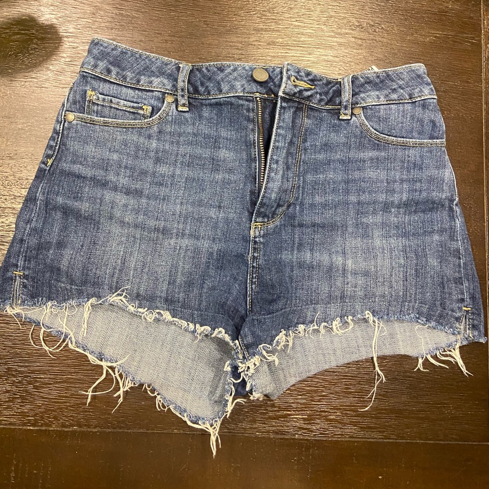 Paige Margot Shorts 28 Shortie Blue Denim High Rise
